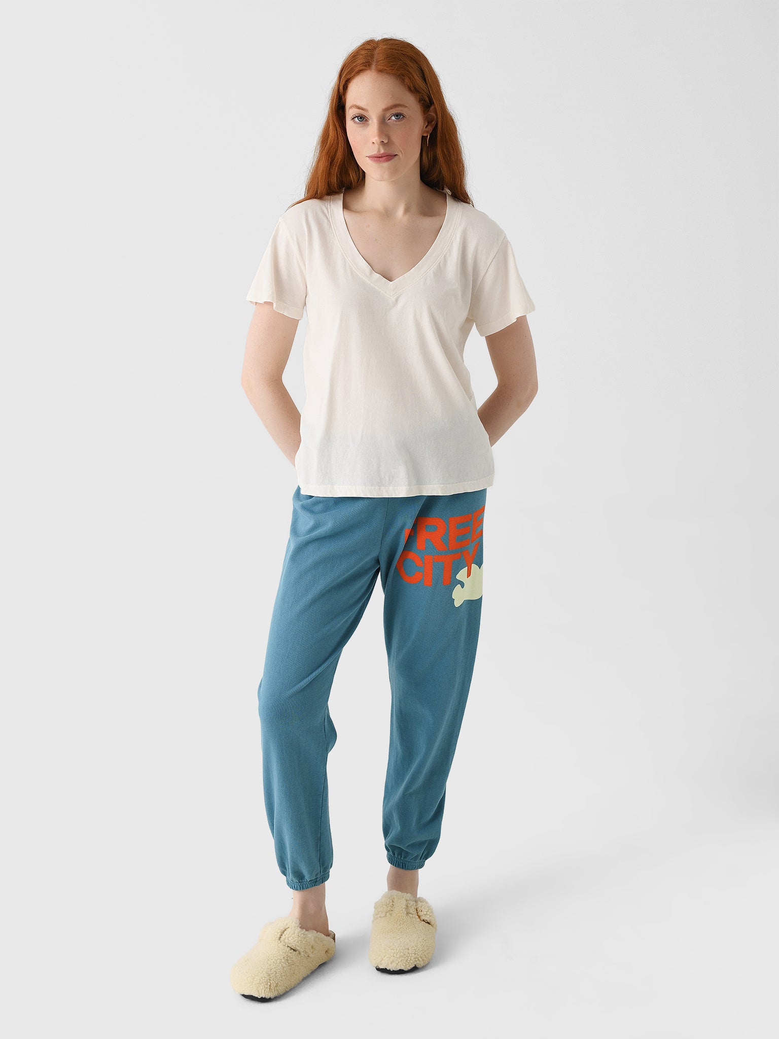FREE CITY Women's Large Logo Sweatpant | $168.00 | Saint Bernard