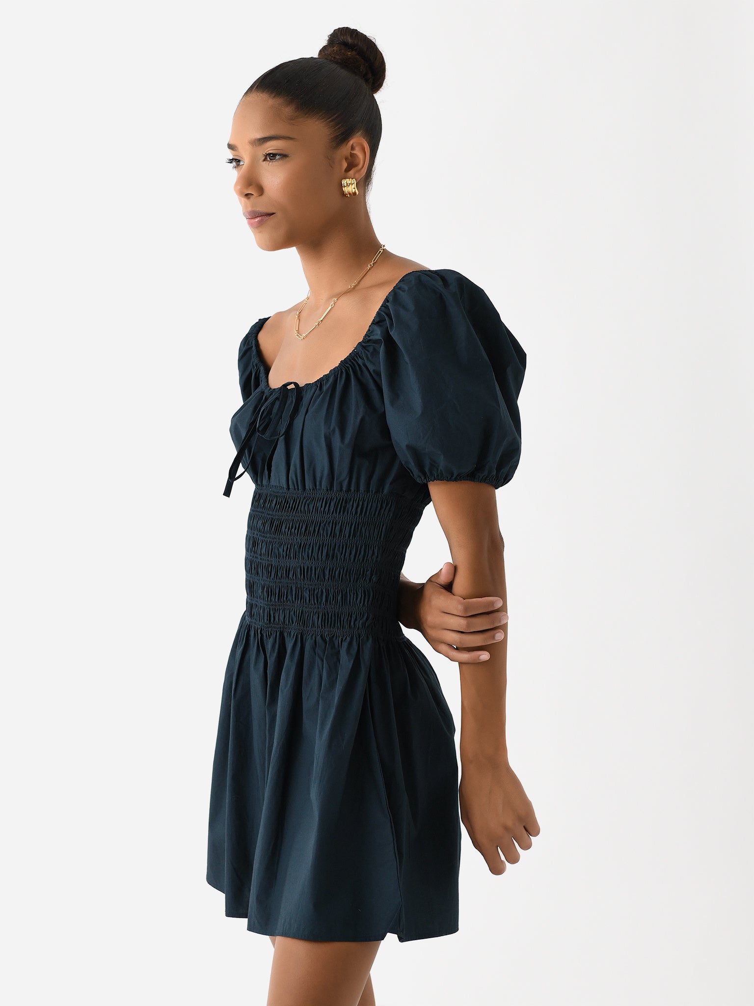 faithfull the brand black mini dress FAITHFULL Sanne Mini Dress in Black