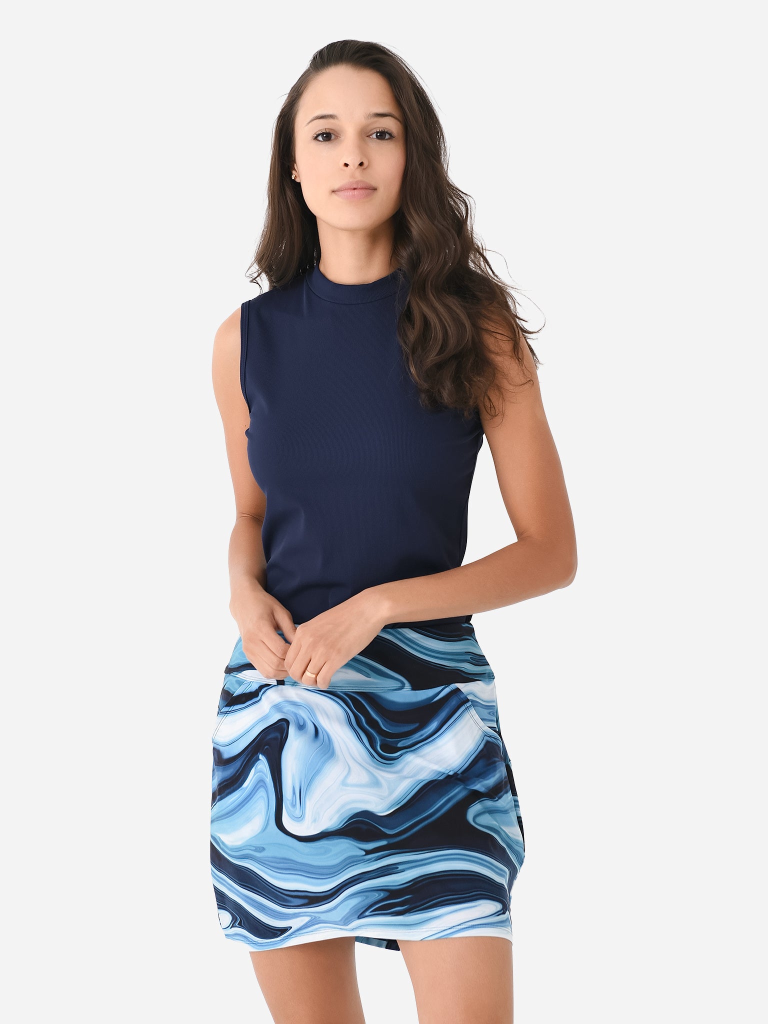 Foray Golf Women's Mock Neck Rib Top - Saint Bernard