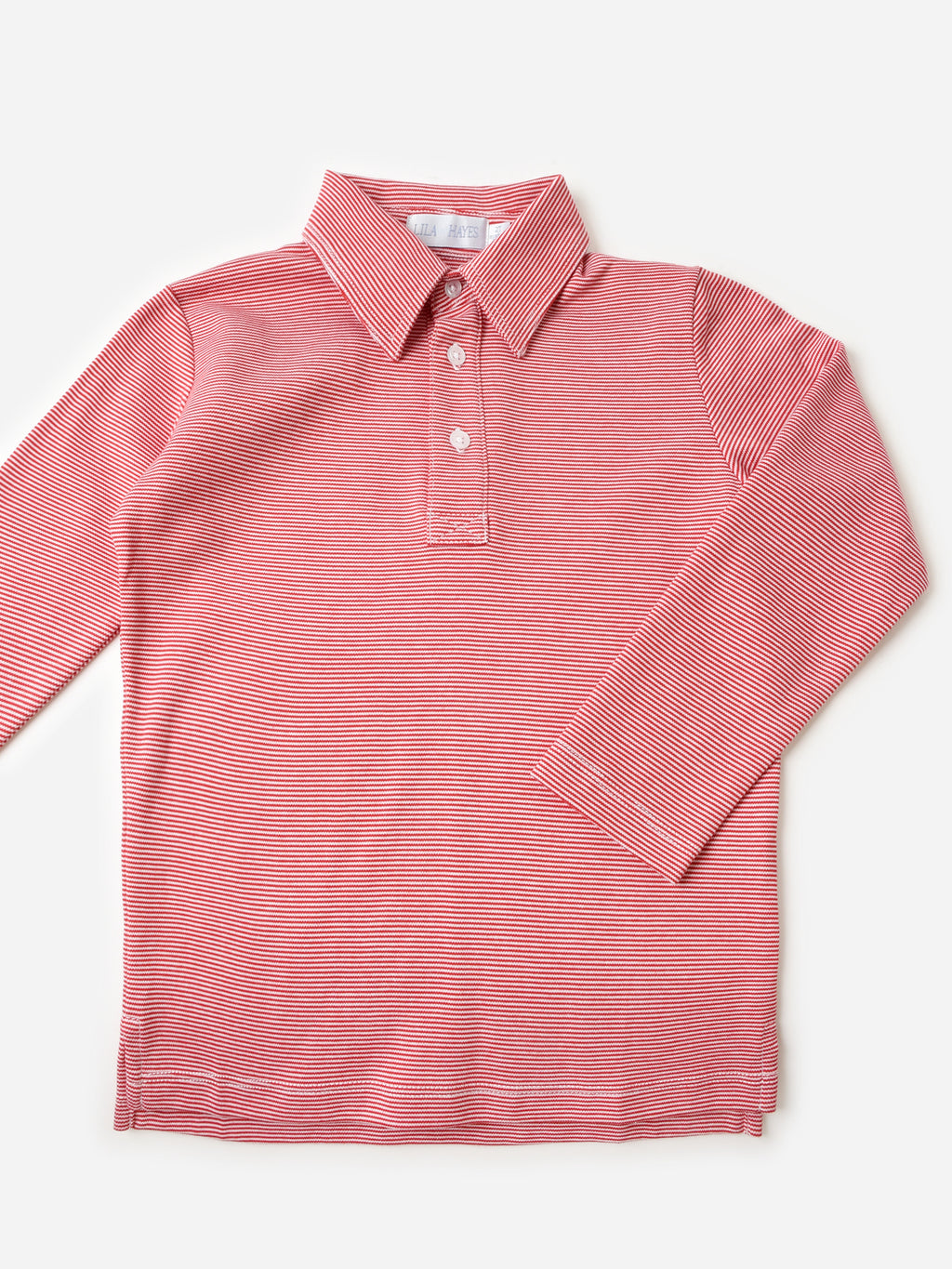 Lila And Hayes Boys' Finn Long Sleeve Polo - Saint Bernard