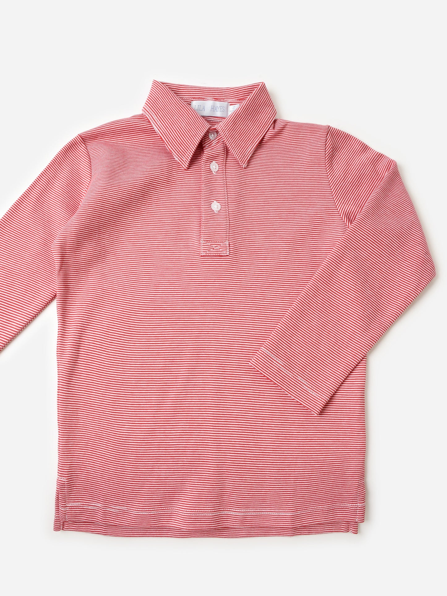 Lila And Hayes Boys' Finn Long Sleeve Polo - Saint Bernard