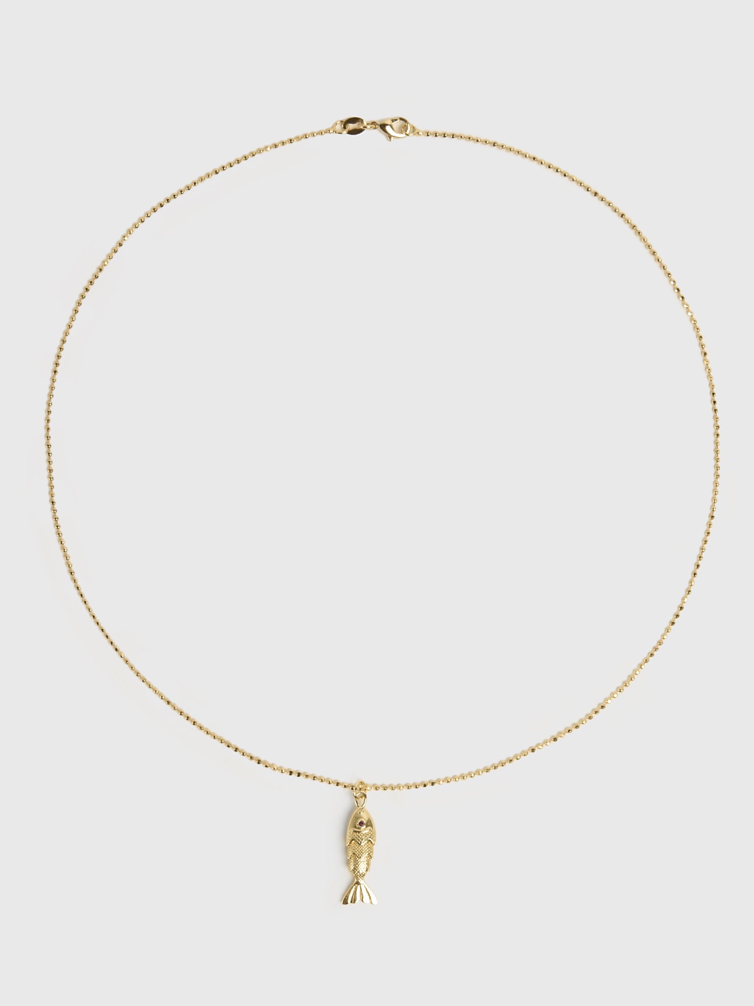 Alexa Leigh Gold Fish Ball Chain Necklace - Saint Bernard