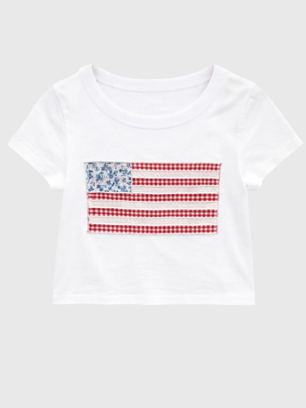 Katie J NYC Girls' Flag Patch Baby Tee