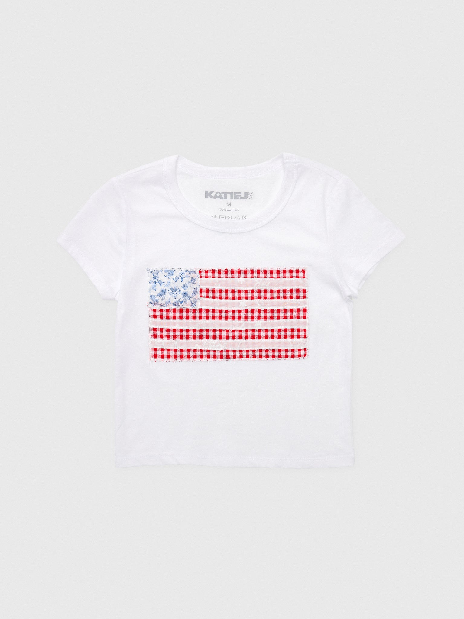 Katie J NYC Girls' Flag Patch Baby Tee - Saint Bernard