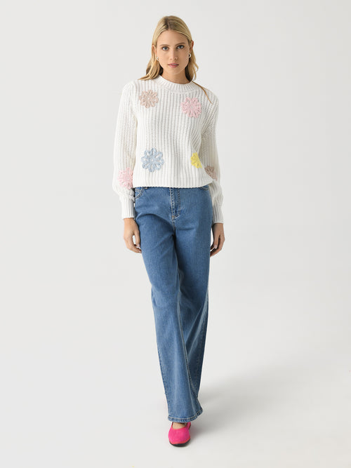 LENÚ Women's Flower Sweater