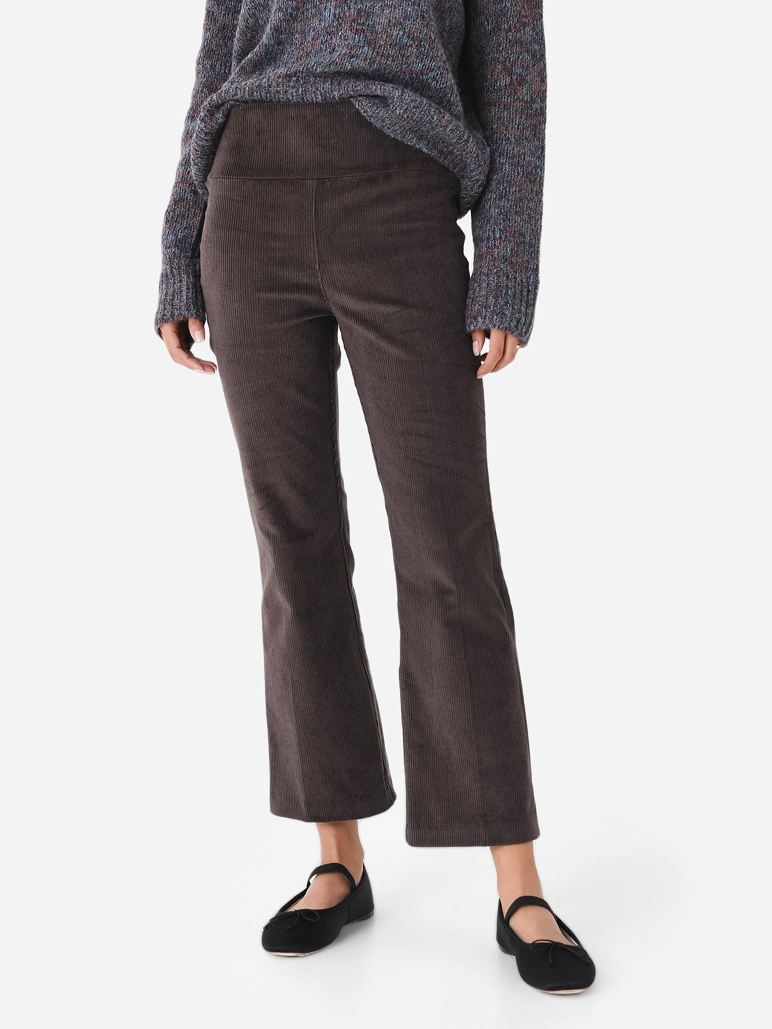 SPRWMN Women's Corduroy Crop Flare Pant - Saint Bernard