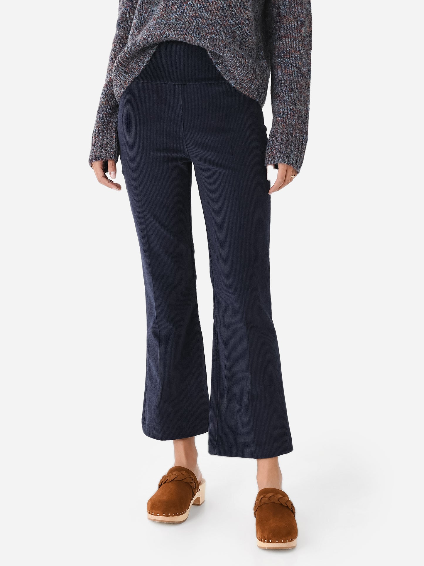 SPRWMN Women's Corduroy Crop Flare Pant - Saint Bernard