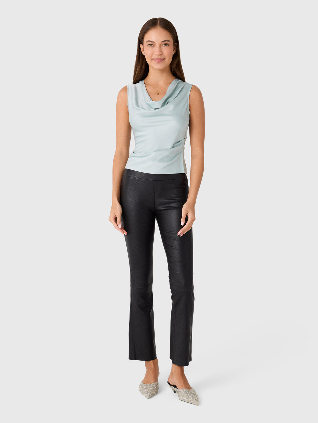 SPRWMN Women's Jackie Leather Ankle Flare Legging - Saint Bernard