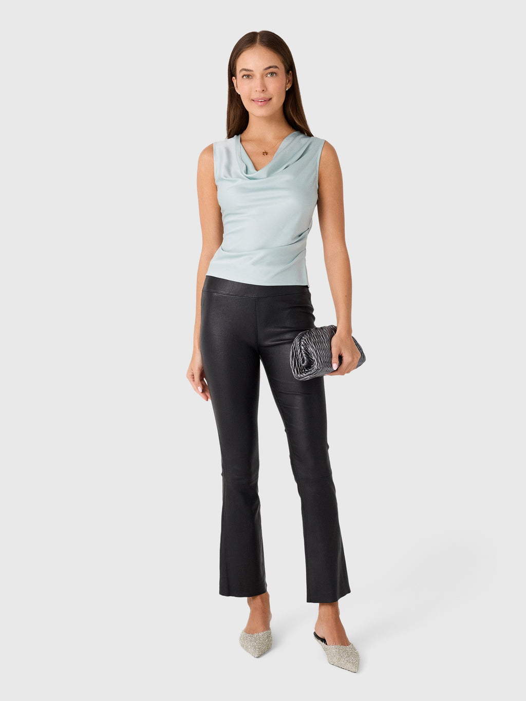 SPRWMN Women's Jackie Leather Ankle Flare Legging - Saint Bernard
