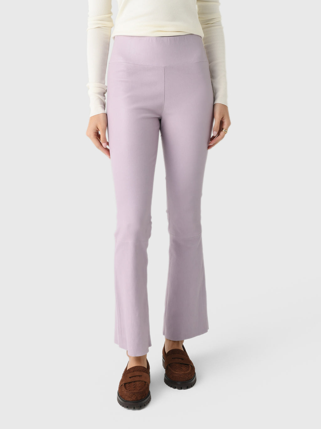 SPRWMN Women's Leather Ankle Flare Legging - Saint Bernard