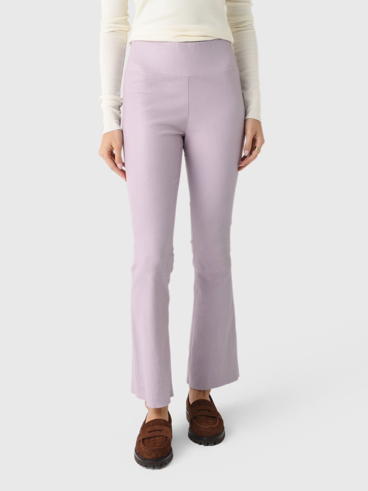 SPRWMN Women's Leather Ankle Flare Legging - Saint Bernard