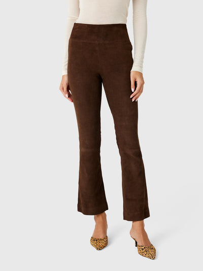 SPRWMN Women's Suede Ankle Flare Legging - Saint Bernard
