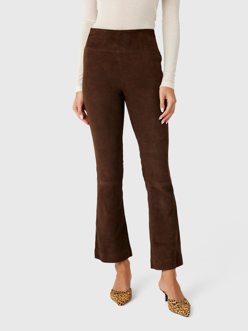 SPRWMN Women's Suede Ankle Flare Legging - Saint Bernard