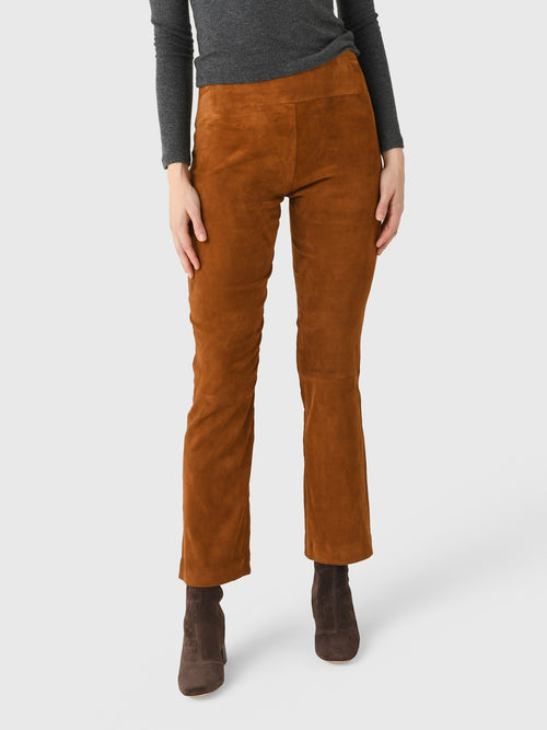 SPRWMN Women's Suede Ankle Flare Legging