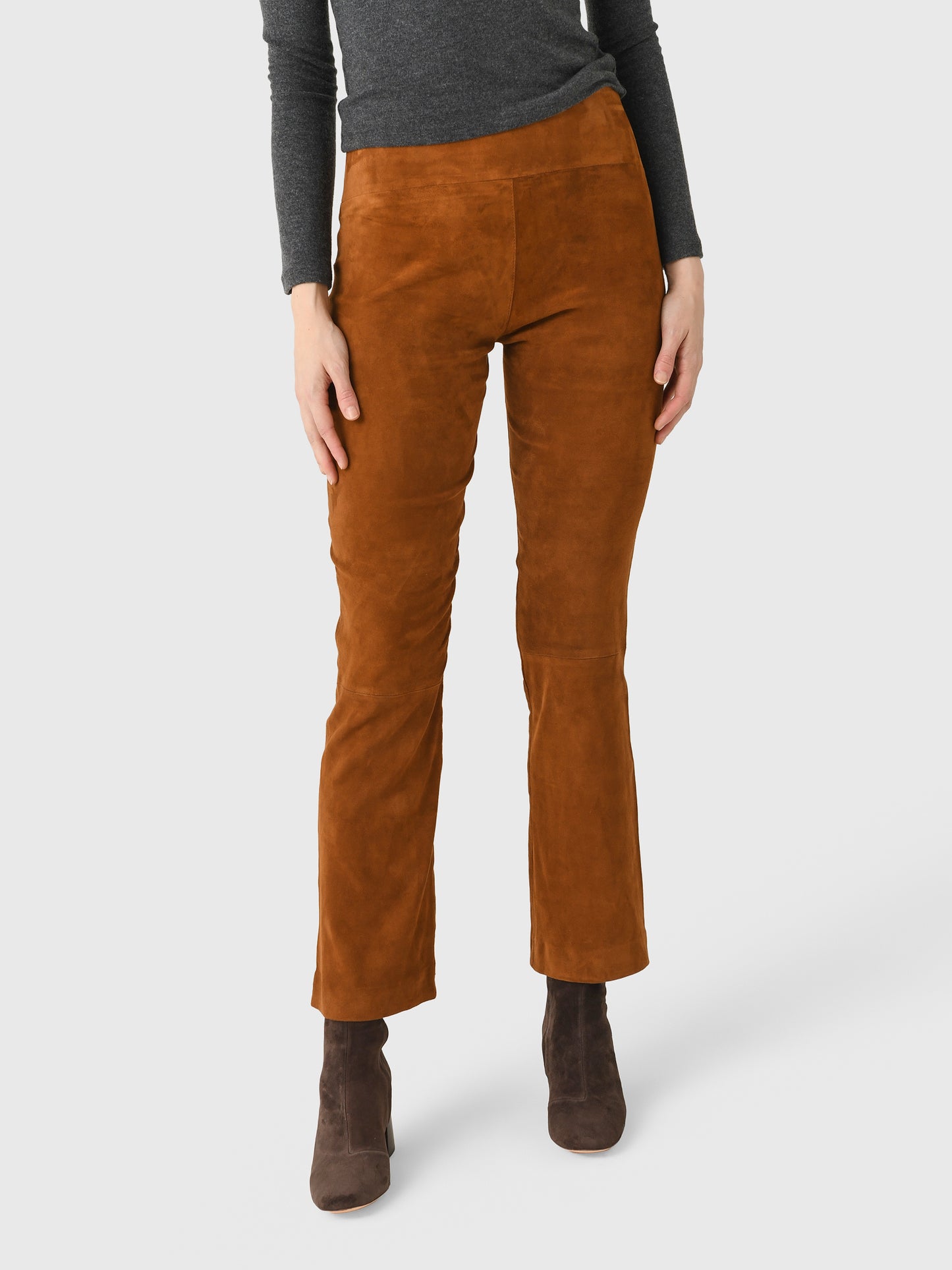 SPRWMN Women's Suede Ankle Flare Legging