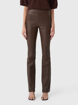SPRWMN Women's Leather Micro Flare Pant - Saint Bernard