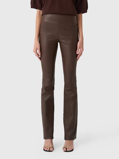SPRWMN Women's Leather Micro Flare Pant - Saint Bernard