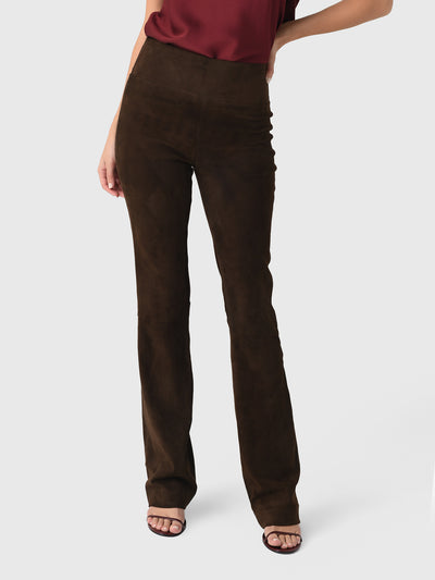 SPRWMN Women's Suede Micro Flare Pant - Saint Bernard