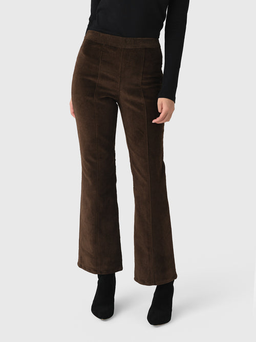 SPRWMN Women's Corduroy Ankle Flare Seam Pant
