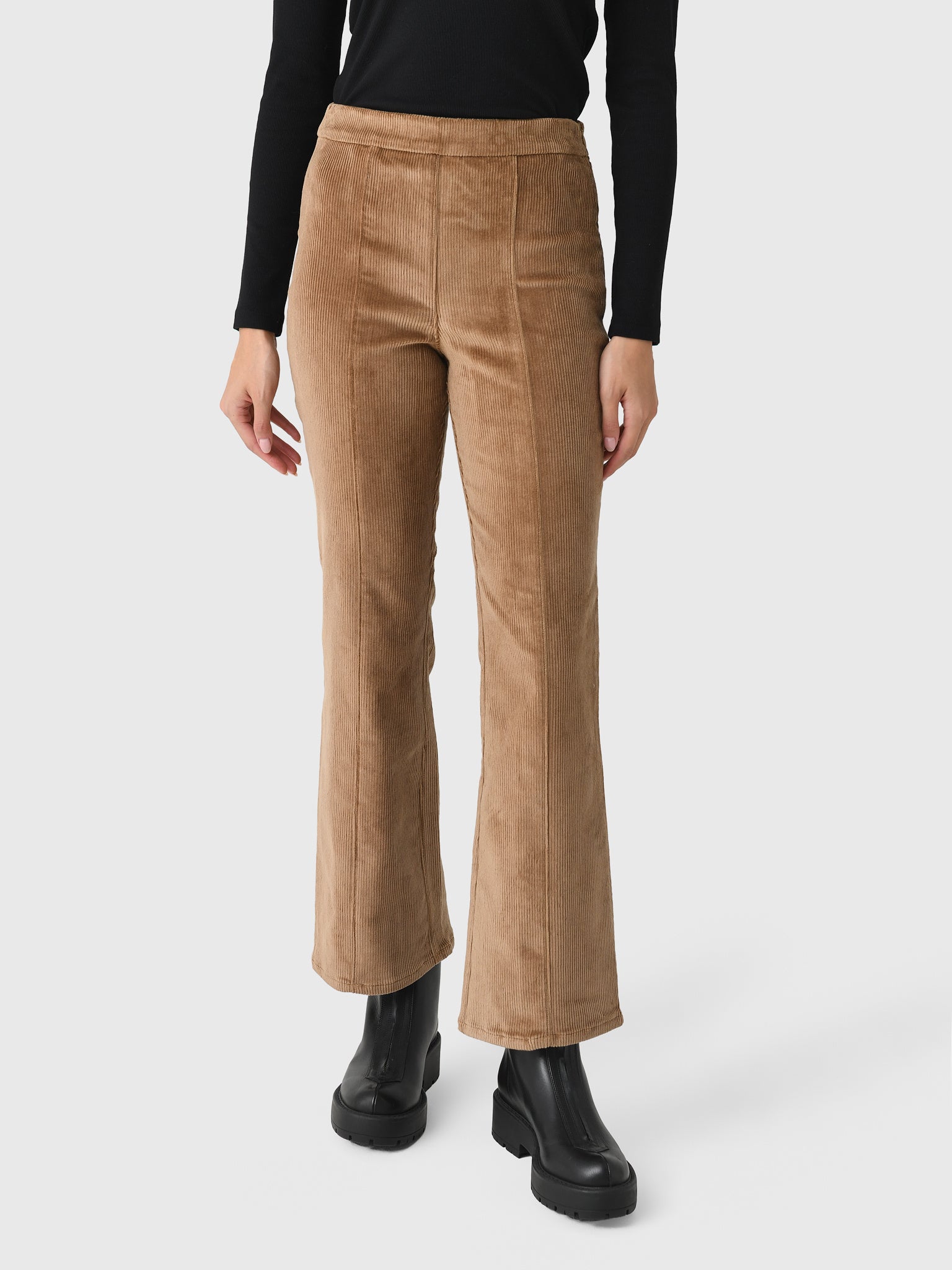 SPRWMN Women's Corduroy Ankle Flare Seam Pant - Saint Bernard