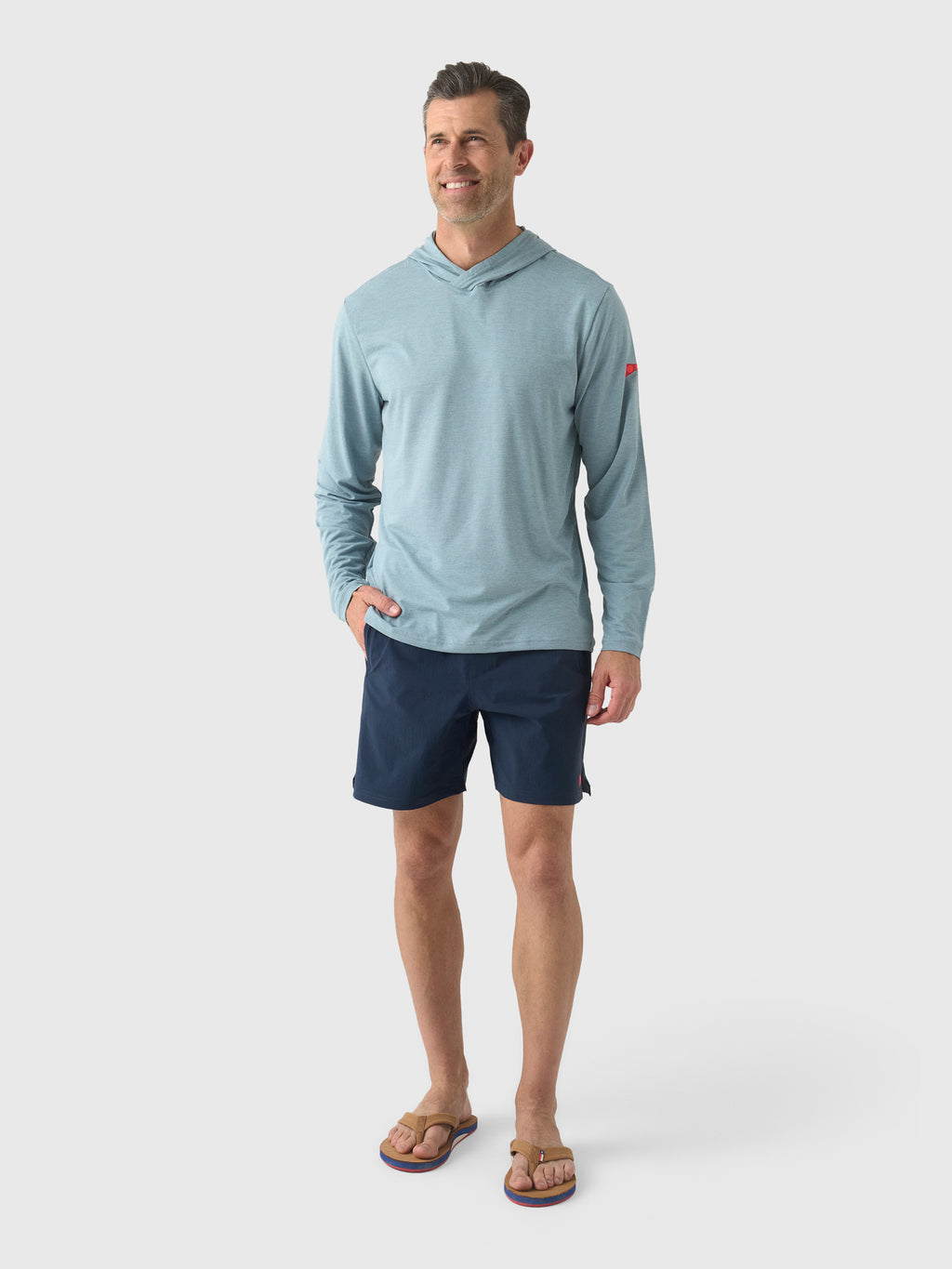 Florence Marine X Men's Airtex Long Sleeve Hooded Shirt - Saint Bernard