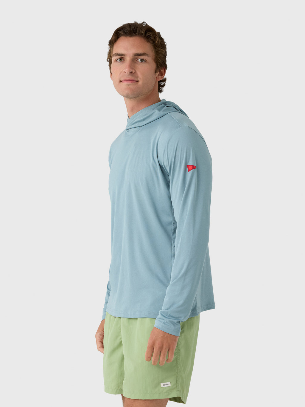 Florence Marine X Men's Sun Pro Long Sleeve Crossover Hooded UPF Shirt - Saint Bernard