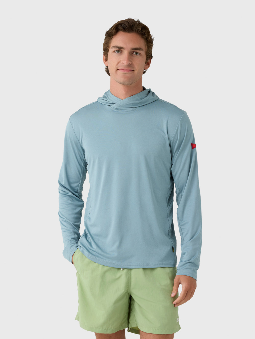 Florence Marine X Men's Sun Pro Long Sleeve Crossover Hooded UPF Shirt - Saint Bernard