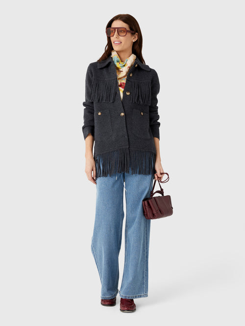 Love Note Women's Fringe Sweater Jacket - Saint Bernard