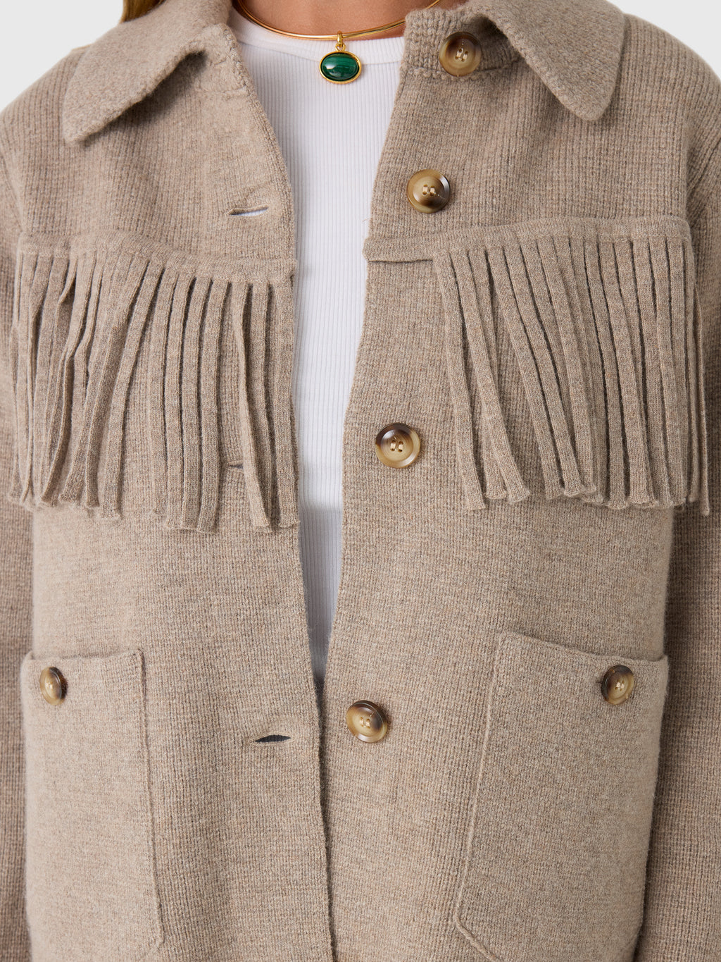 Love Note Women's Fringe Sweater Jacket - Saint Bernard