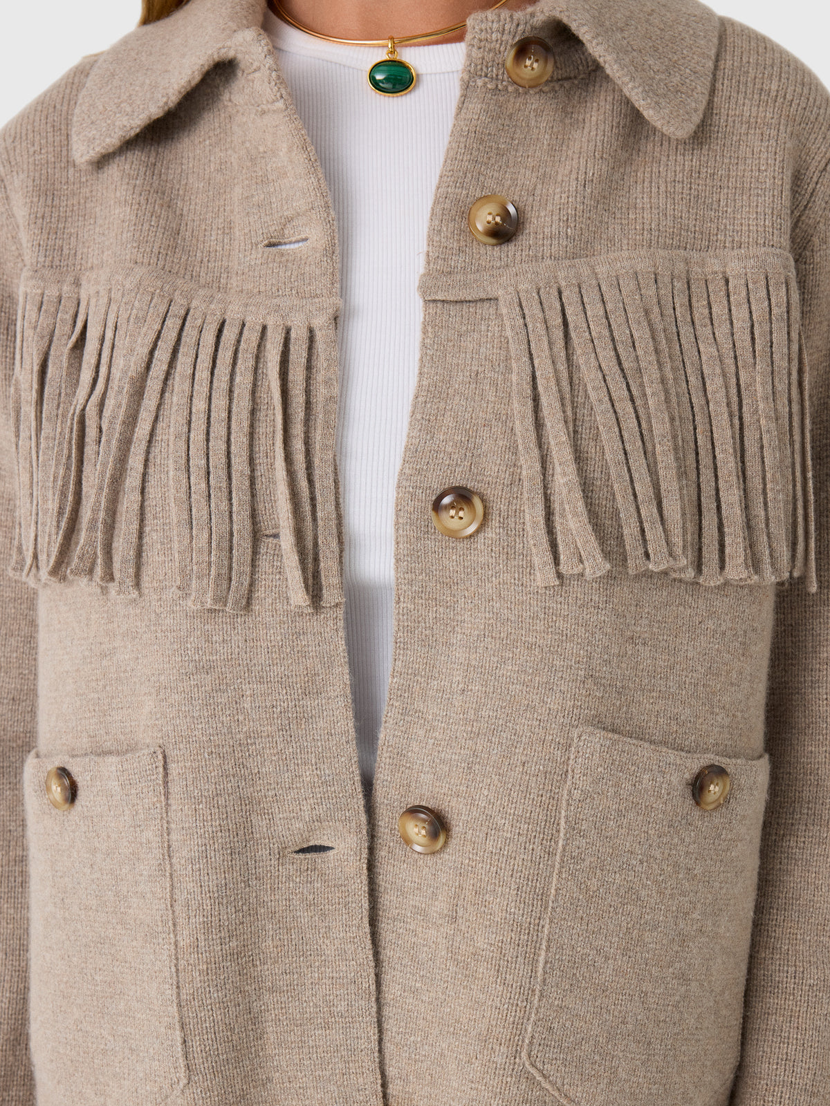 Love Note Women's Fringe Sweater Jacket - Saint Bernard