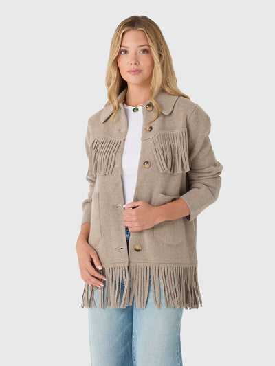 Love Note Women's Fringe Sweater Jacket - Saint Bernard