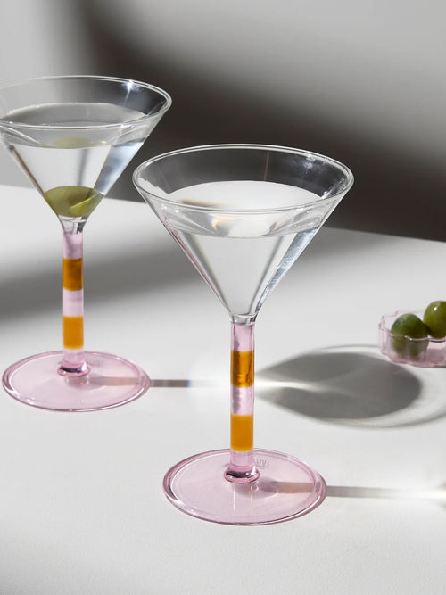 Fazeek Striped Martini Glass Set