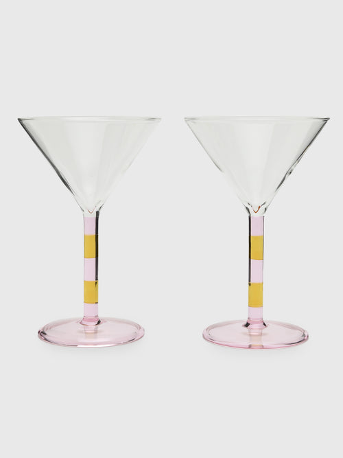 Fazeek Striped Martini Glass Set