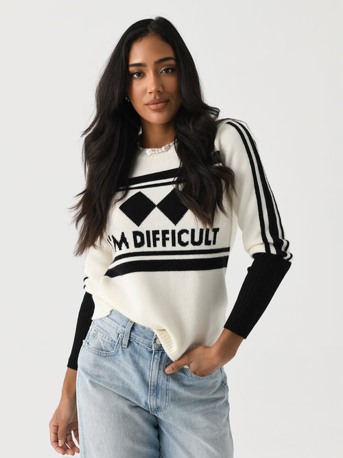 Never A Wallflower Women's I'm Difficult Ski Sweater