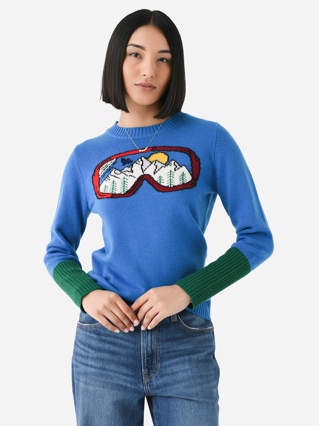 Never A Wallflower Women's Ski Goggles Sweater - Saint Bernard