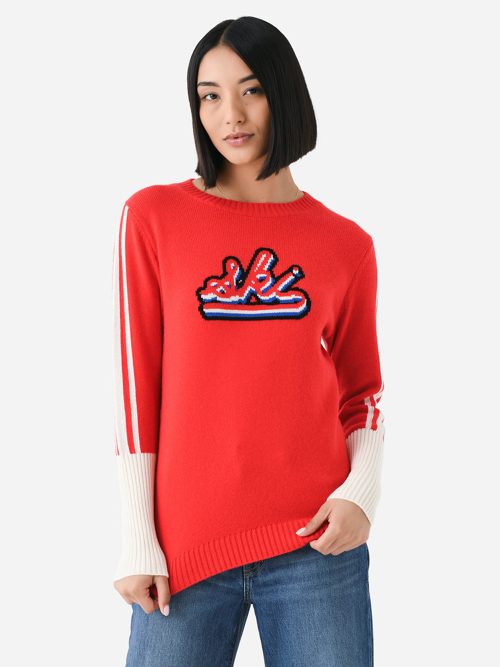 Never A Wallflower Women's Ski Intarsia Sweater - Saint Bernard