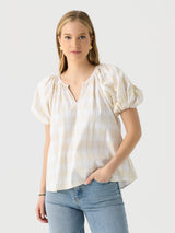 Never A Wallflower Women's Gathered V-Neck Top - Saint Bernard