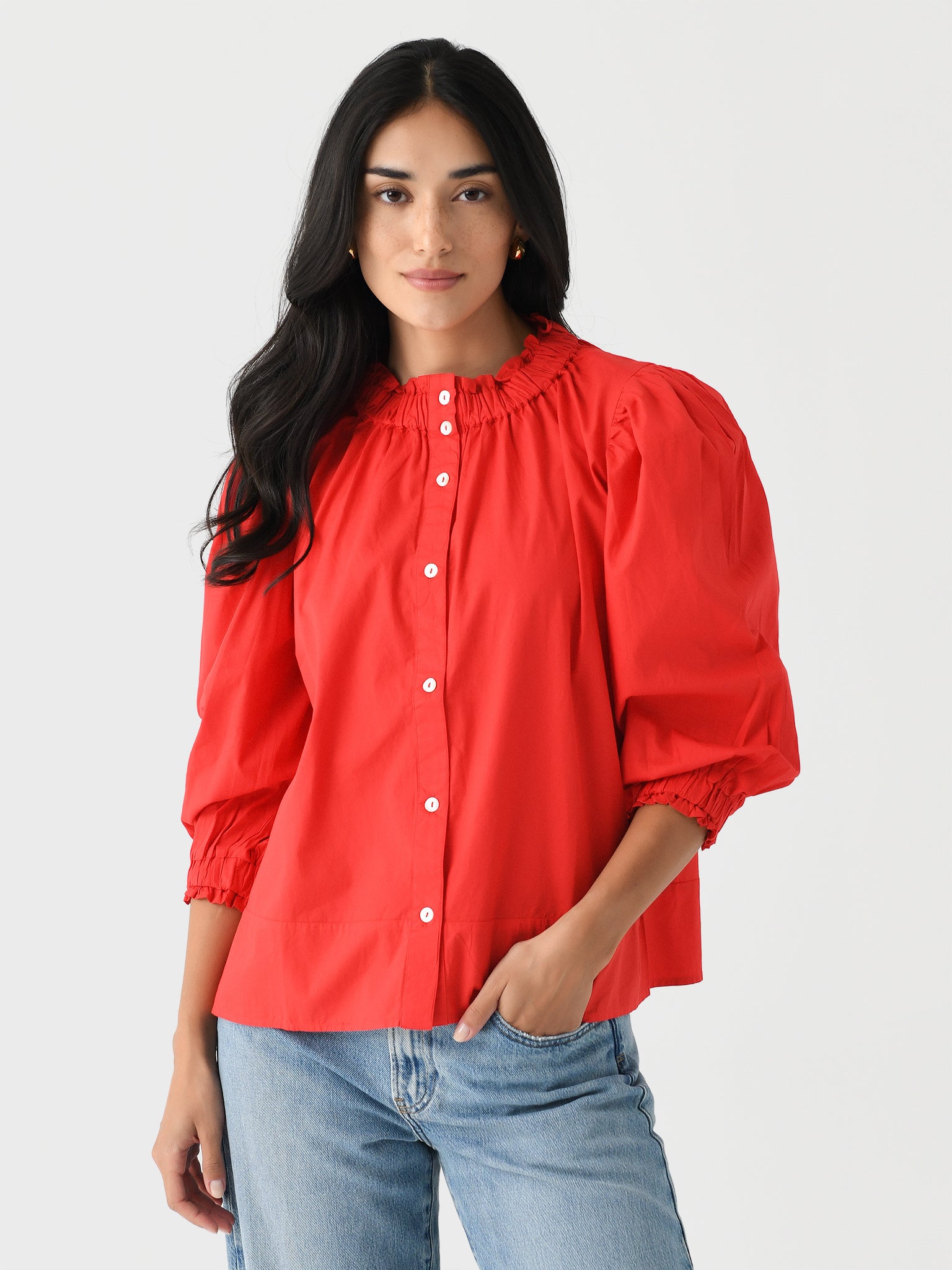 Never A Wallflower Women's Elastic Collar Top - Saint Bernard