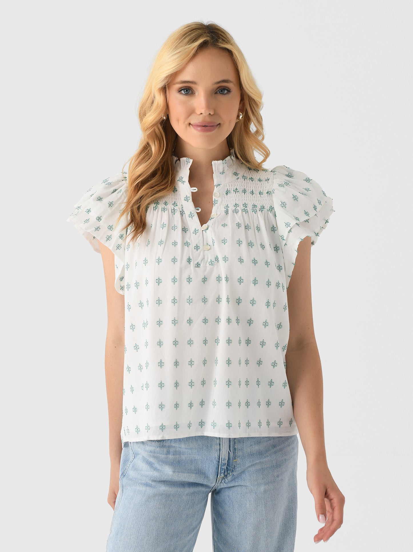 Never A Wallflower Women's Smocked Top - Saint Bernard