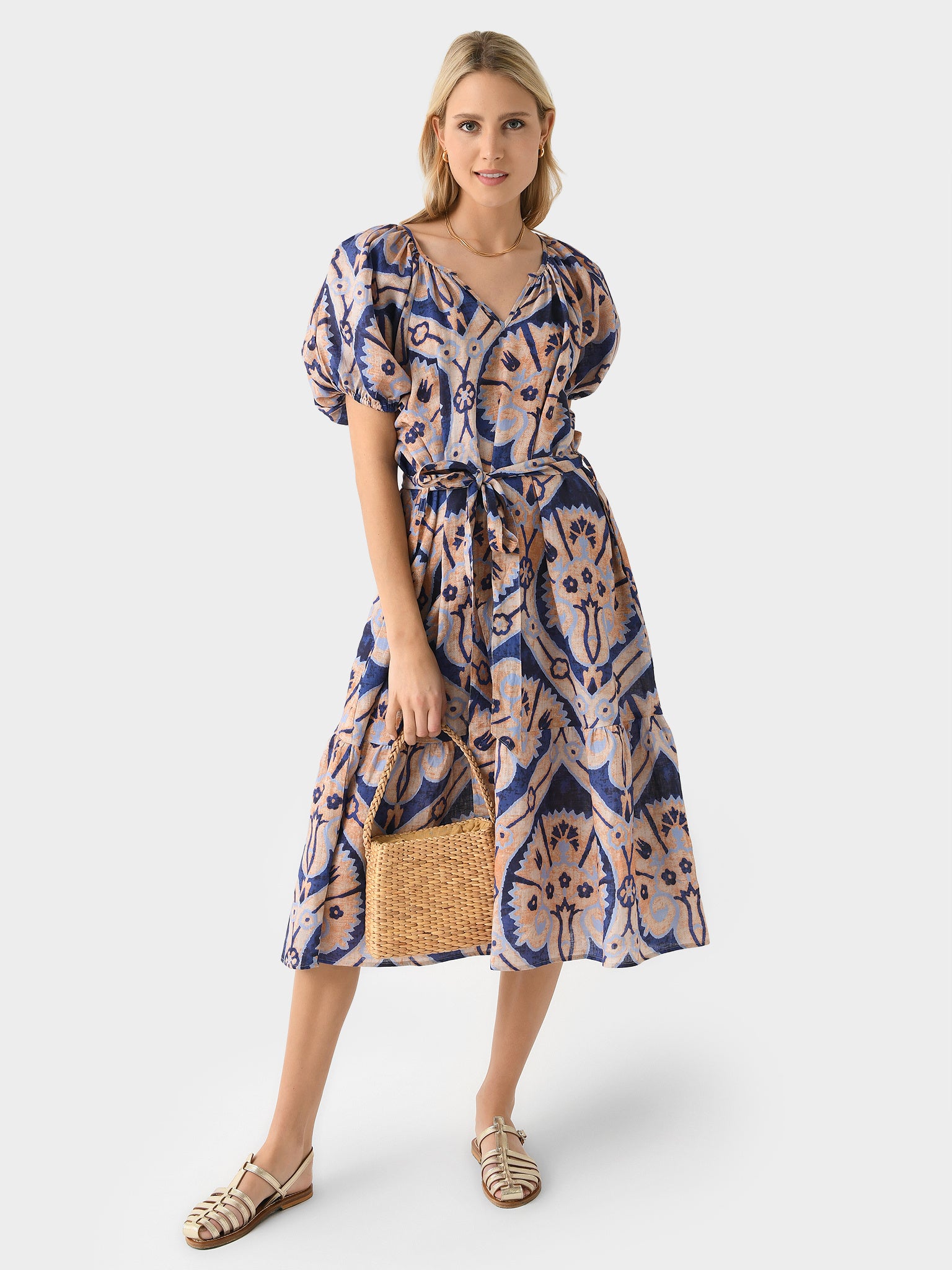 wallflower midi dress Never A Wallflower Women's Ruffle Gathered V-Neck Dress – Saint Bernard