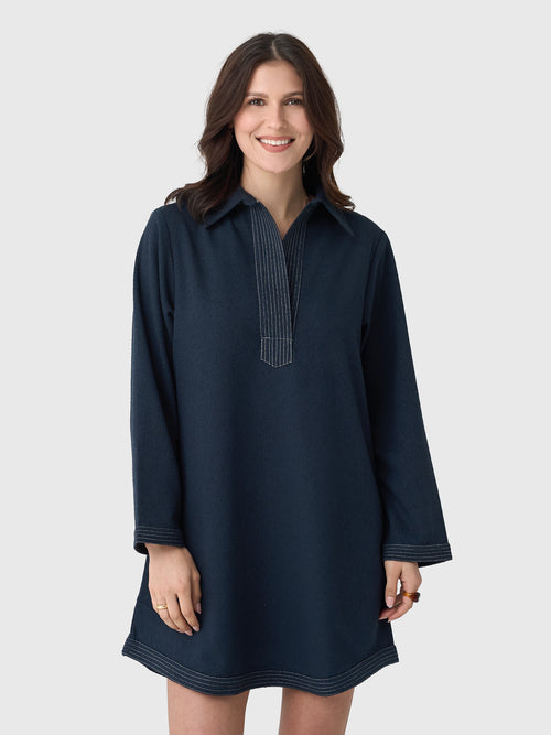 Never A Wallflower Women's Split Neck Dress