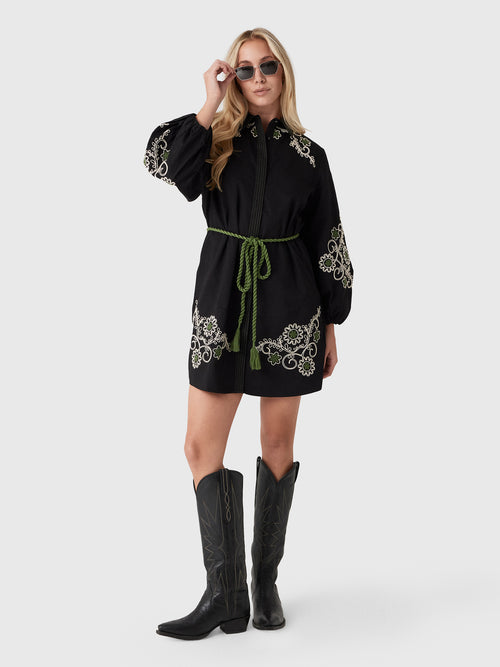 Never A Wallflower Women's French Knot Short Dress - Saint Bernard