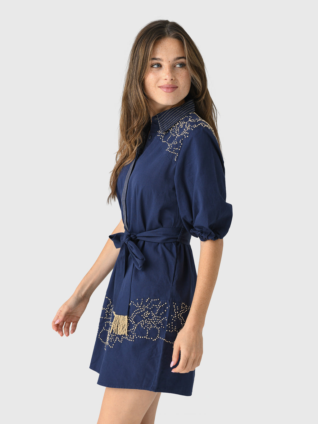 Never A Wallflower Women's French Knot Short Dress - Saint Bernard