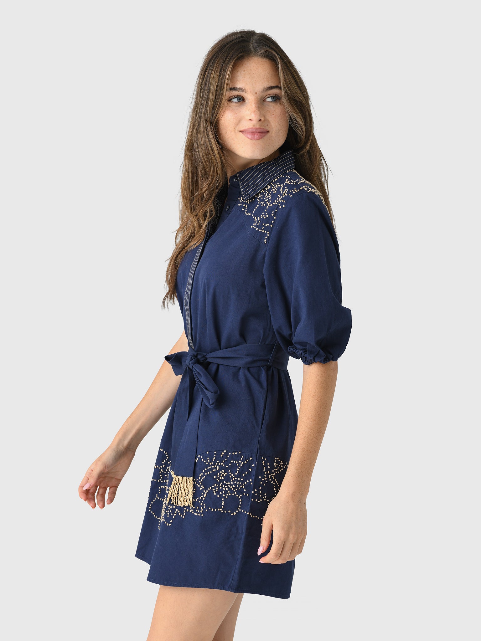 Never A Wallflower Women's French Knot Short Dress - Saint Bernard