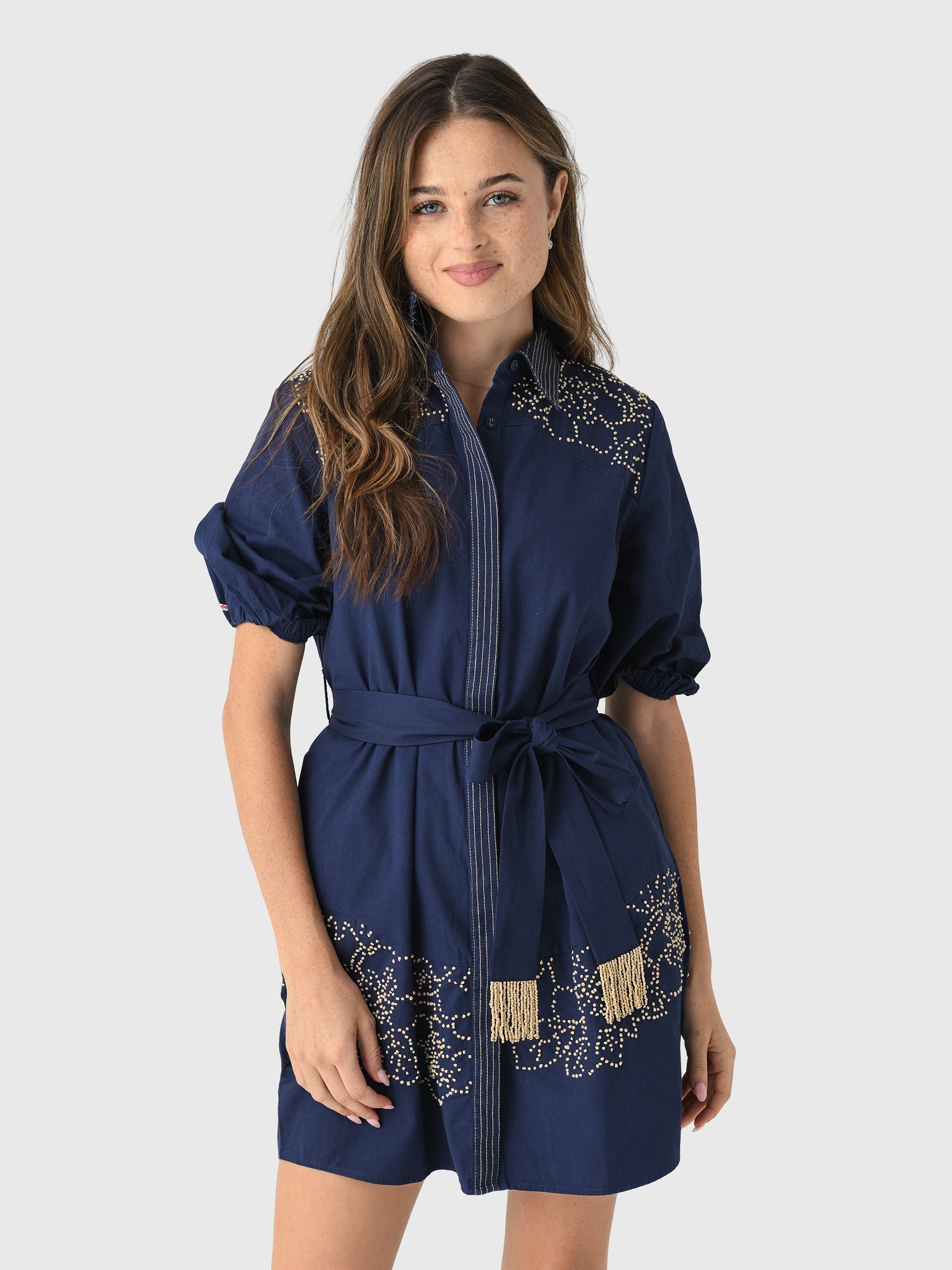 Never A Wallflower Women's French Knot Short Dress - Saint Bernard