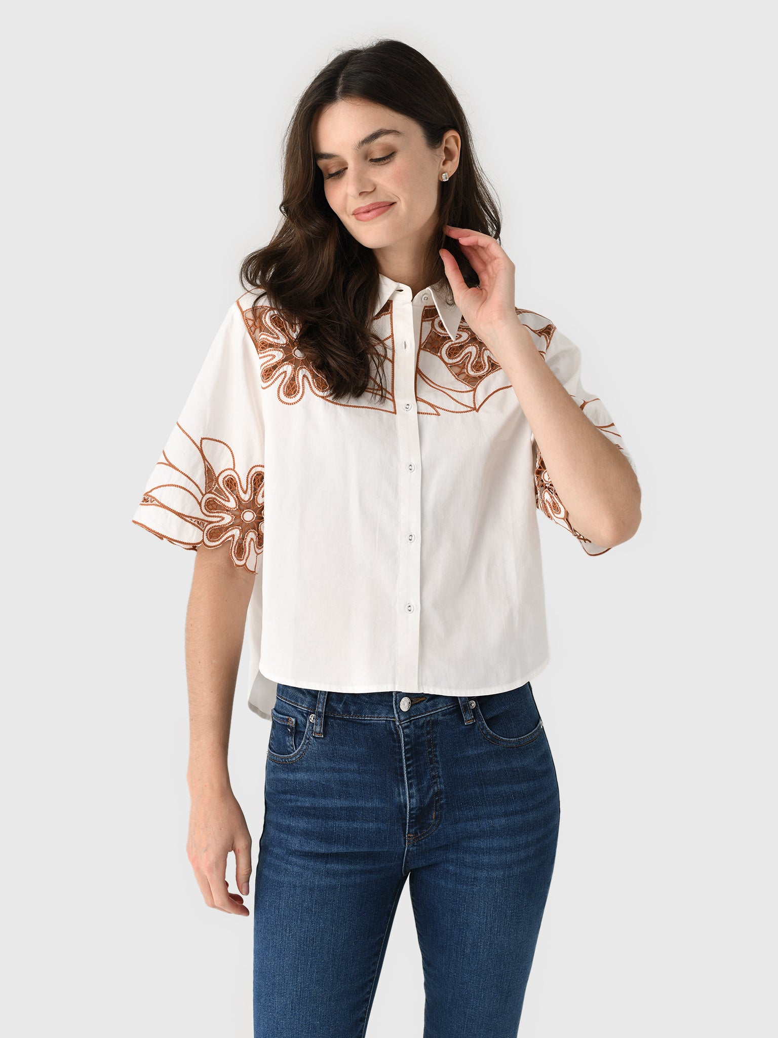 Never A Wallflower Women's Palermo Button Down Shirt - Saint Bernard