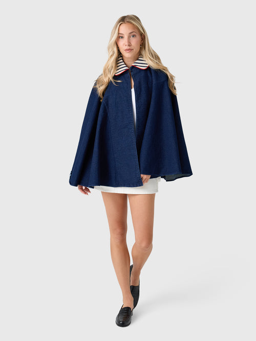 Les Vacances d'Irina Women's Denim Cape - Saint Bernard
