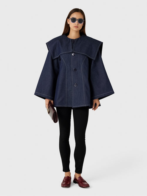 Les Vacances d'Irina Women's Denim Sailor Blouse - Saint Bernard