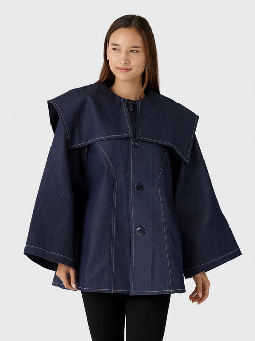 Les Vacances d'Irina Women's Denim Sailor Blouse - Saint Bernard