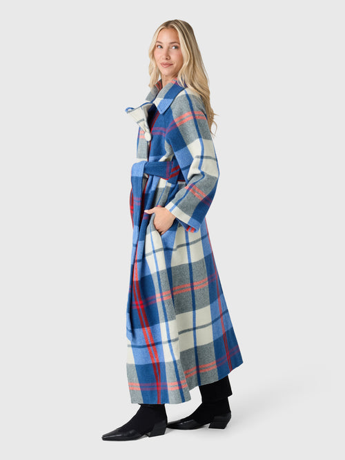 Les Vacances d'Irina Women's Long Check Coat - Saint Bernard